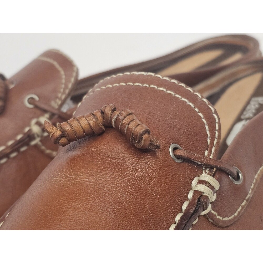 Bass Boater Aboard Women 8.5M Brown Leather Boat Shoes Mules Tassel Slip On - Picture 7 of 13
